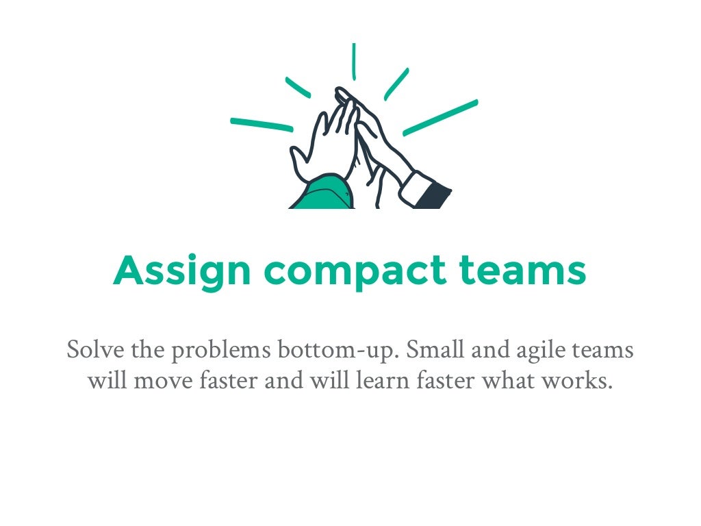 Assign compact teams Solve the