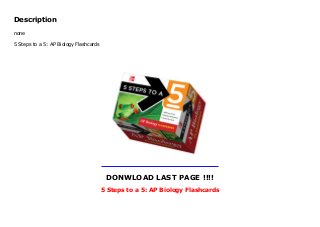 5 Steps to a 5: AP Biology Flashcards
