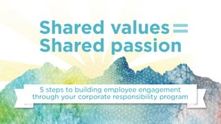 5 steps to building employee engagement 
through your corporate responsibility program 
Shared values 
Shared passion 
 