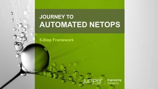© 2018 Juniper Networks, Inc. All rights reserved
JOURNEY TO
AUTOMATED NETOPS
5-Step Framework
 