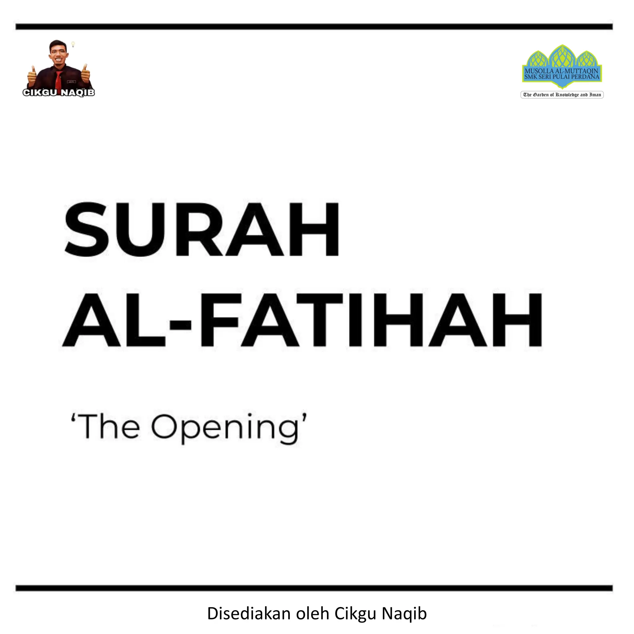 MAKSUD DALAM SOLAT Surah AlFatihah MEANING IN SOLAT PDF