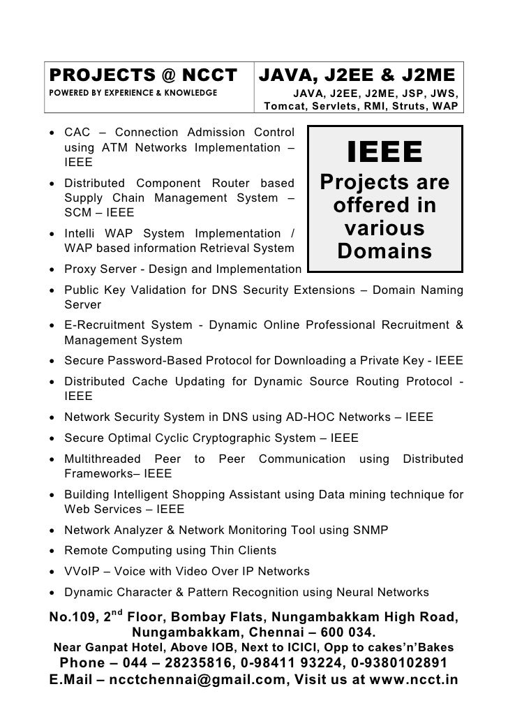 5 Sw Ncct Java Project Titles 2009 2010 Incl Ieee Latest, New ...