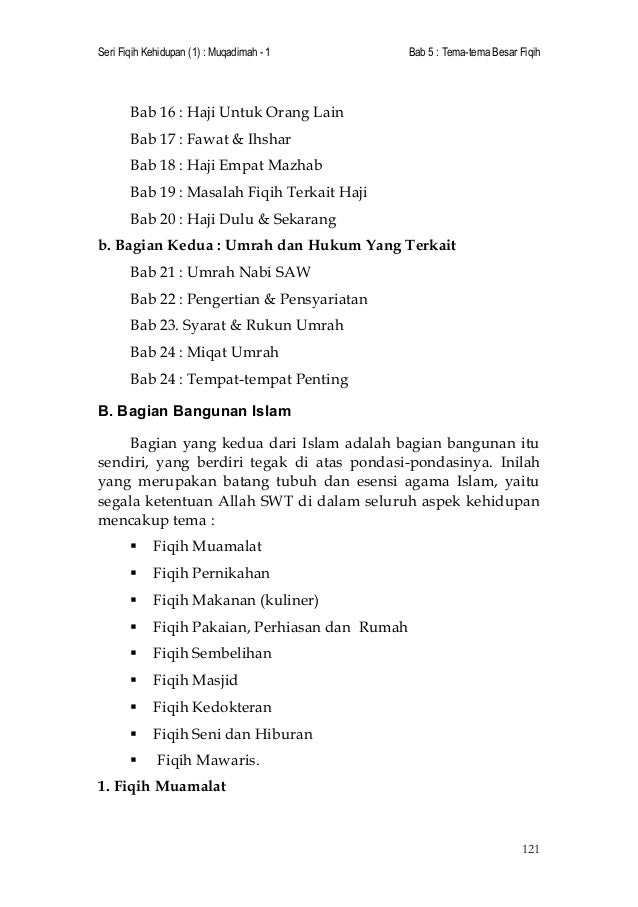 5 Tema Tema Besar Fiqih