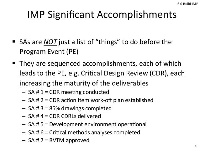 integrated master plan development significant accomplishments