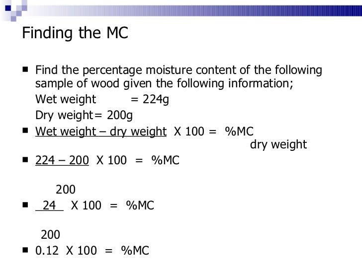 moisture content