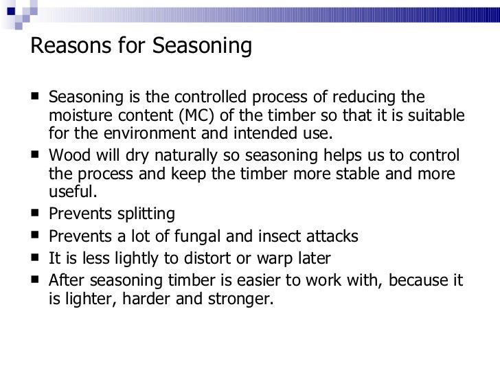 5. timber seasoning