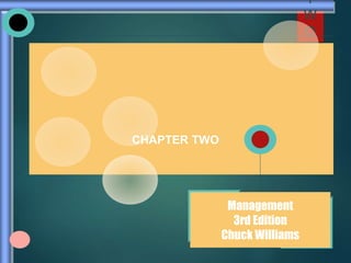 Organizational
Environments
and Cultures
T
W
O
CHAPTER TWO
Management
3rd Edition
Chuck Williams
 