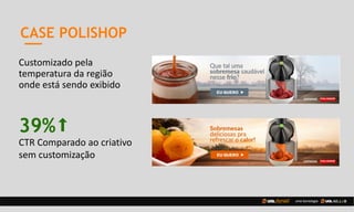 Customizado pela
temperatura da região
onde está sendo exibido
39%
CTR Comparado ao criativo
sem customização
CASE POLISHOP__
 