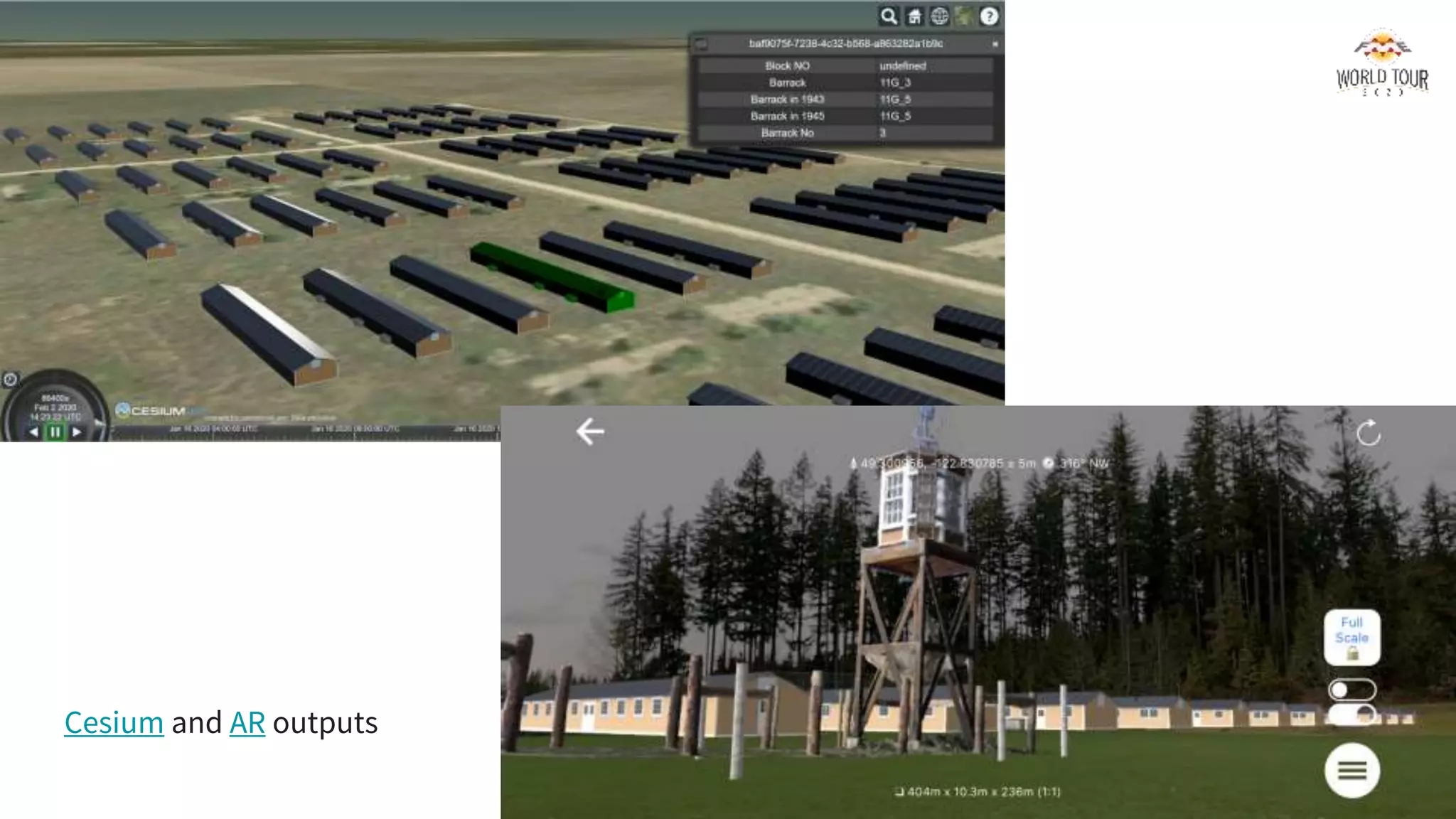 Cesium and AR outputs
STILL NEED TO MAKE AR SCREENSHOT
 