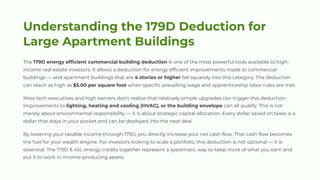 Maximizing Real Estate Wealth with 179D & 45L Energy Tax Credits | PDF