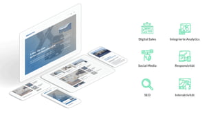 SEO
Integrierte Analytics
ResponsivitätSocial Media
Interaktivität
Digital Sales
 