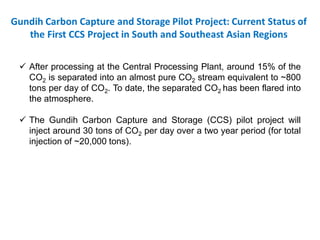 Gundih Carbon Capture and Storage Pilot Project: Current Status of the CCS Project in South and Southeast Asian Regions
