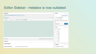 Editor Sidebar - metabox is now outdated
 