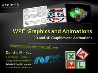 2 D and  3 D Graphics and Animations ,[object Object],[object Object],[object Object],[object Object],[object Object],WPF  Graphics and Animations 