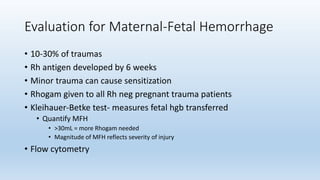 Fmh Test Rhogam Yorkgitis-pregnancy and trauma | PPTX