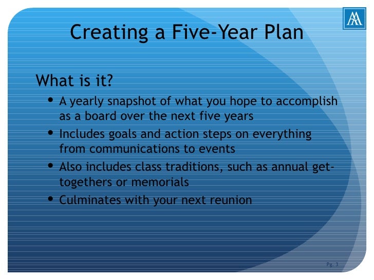 alumnae five year plan what are your goals for the next five years