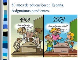 50 años de educación en España.  A signaturas pendientes.   