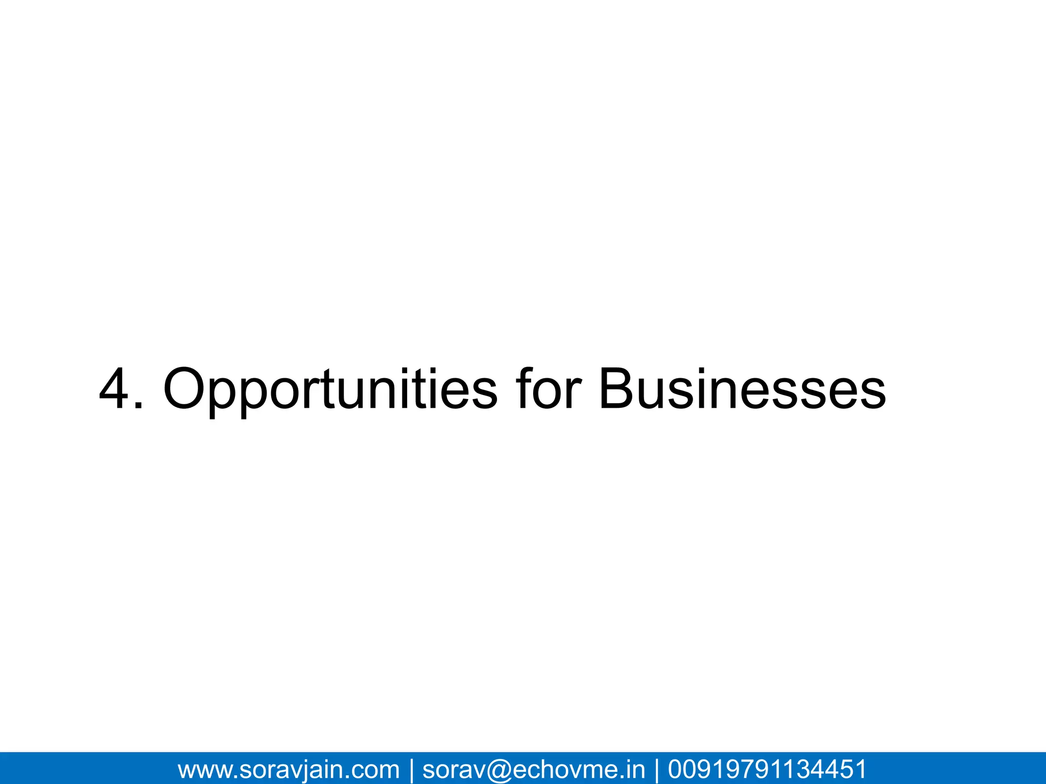 4. Opportunities for Businesses




  www.soravjain.com | sorav@echovme.in | 00919791134451
 