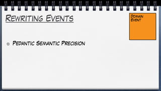 Rewriting Events
Pedantic Semantic Precision
Domain
Event
 
