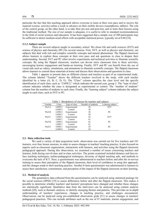 The impact of continuous teacher training based on the flipped ...