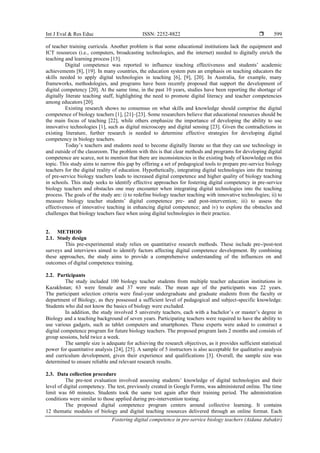 Fostering digital competence in pre-service biology teachers | PDF