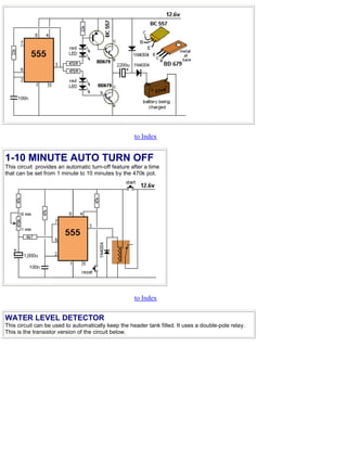 to Index
1-10 MINUTE AUTO TURN OFF
This circuit provides an automatic turn-off feature after a time
that can be set from 1...