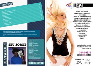 Espaço reservado ao leitor para envio de sugestões, dúvidas e críticas através do
e-mail: revistaposiatividade@yahoo.com.br
Gostaria de parabenizar pela ótima reportagem da seção E O BICHO da última edição!
Cap. P.
Jornalista Responsável
Mel Simões
Colunista
Acácio Tolentino
Colunista “Eu no mundo“
Rafael Ajuz
Colunista “Viver com Estilo”
Sandra Tumelero
Colunista “É o Bicho”
Ricardo Antônio
Colunista “Correndo +”
Edilberto Barros
Colaboraram nesta edição:
Karen Moreno
Fotografia
Equipe POSIATIVIDADE
Projeto Gráfico e Diagramação
Azê Marketing
Contato Comercial
(61) 9261-2778
revistaposiatividade@yahoo.com.br
www.facebook.com/posiatividade
A Revista POSIATIVIDADE não se responsabiliza pelos
anúncios veiculados, como também não se responsabiliza
pelas matérias publicadas, que são de responsabilidade
de seus autores.
Página 20
Correndo + .................................................................................................................... 07
Treinamento Personalizado ...................................................................................... 08
Alimentação positiva ................................................................................................. 11
Você na moda ............................................................................................................. 12
Passaporte .................................................................................................................... 14
Pós-atividade ................................................................................................................ 18
Viver com estilo ........................................................................................................... 22
Eu no mundo ................................................................................................................ 24
É o bicho ....................................................................................................................... 27
Acontece CCBB ............................................................................................................ 28
Acontece Shows .......................................................................................................... 30
SEU JORGE
 