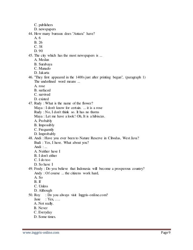 Menarik Contoh Soal Tes Bahasa Inggris Akpar Medan Paling Dicari