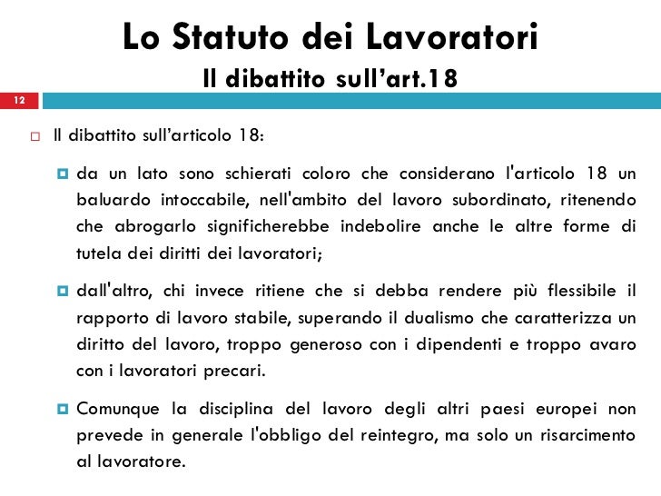 Dallo statuto dei lavoratori allo statuto dei lavori