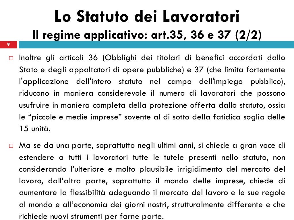 Dallo statuto dei lavoratori allo statuto dei lavori