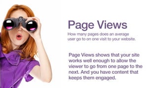 PageViews

A pageview is an instance of a page being
loaded by a browser. The Pageviews metric is
the total number of page...