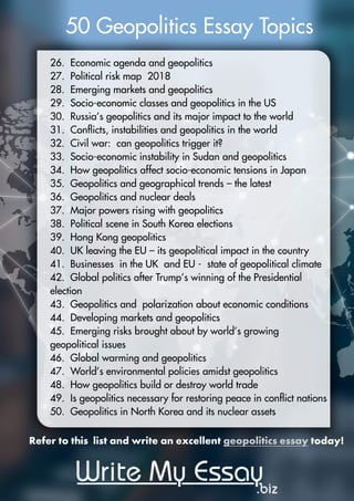 Essay topics list deals