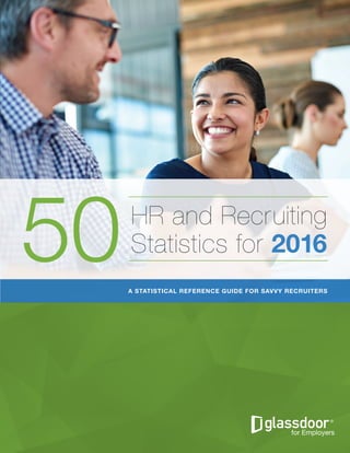 A STATISTICAL REFERENCE GUIDE FOR SAVVY RECRUITERS
HR and Recruiting
Statistics for 201650
 