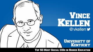 Top 50 Most Social CIOs in Higher Education
University of
Kentucky
@vkellen
Vince
Kellen
 