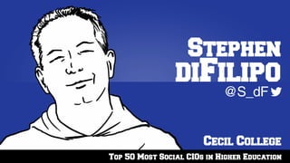 Top 50 Most Social CIOs in Higher Education
Cecil College
@S_dF
Stephen
diFilipo
 