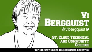 Top 50 Most Social CIOs in Higher Education
St. Cloud Technical
and Community
College
@vibergquist
Vi
Bergquist
 