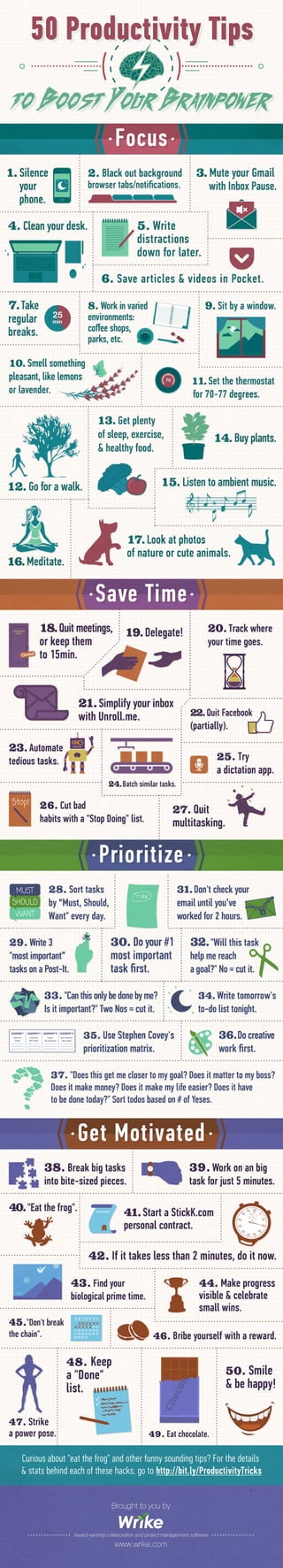 50 Productivity Hacks to Boost Your Brainpower (Infographic)