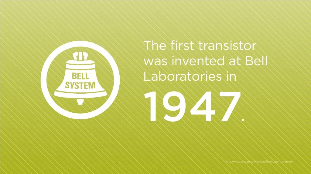 The first transistor was invented
