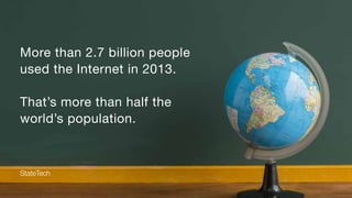 By 2020, it is predicted that 24 Billion
devices will be connected to the Internet.
The vast majority will
use some form o...