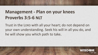 Proverbs Management 500-8-1 The Wisest Man on Management | PPTX