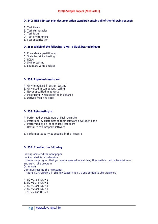 500 istqb sample papers 2010 2011