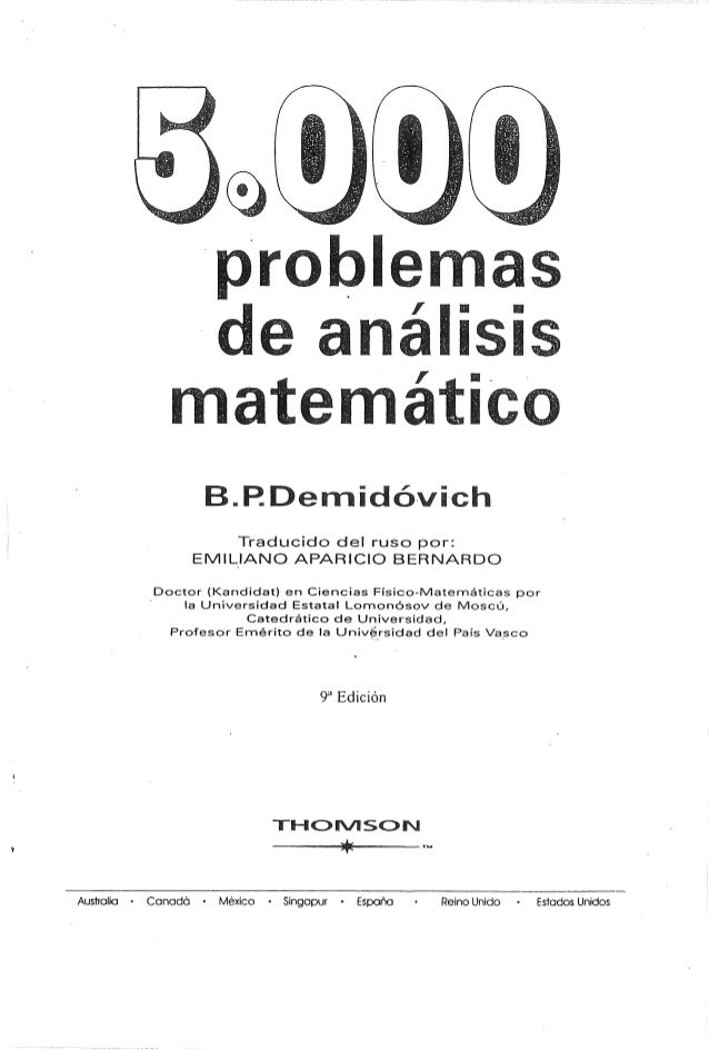 5 000 Problemas De Analisis Matematico Demidovich