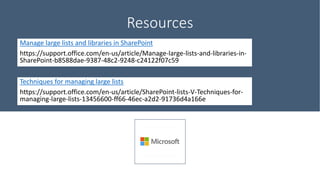 Managing lists and libraries with more than 5000 items | PPTX