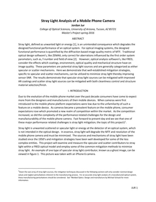Straylight Optics Camera Examples Stray Light Analysis of a Mobile Phone Camera-revD | PDF