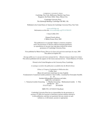 Fundamentals of Numerical Weather Prediction Coiffier | PDF