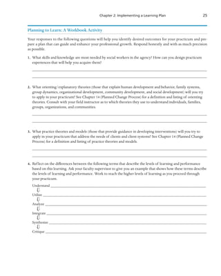 The Social Work Practicum A Guide And Workbook For Students 7th Cynthia ...