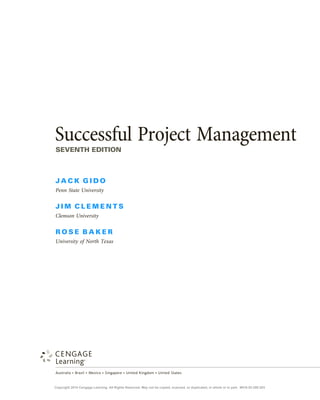 Successful Project Management 7th Jack Gido James P Clements | PDF