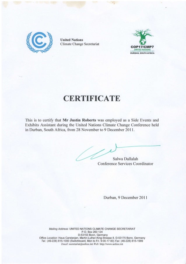 Un Certificate Pdf