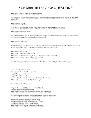 500+ SAP ABAP INTERVIEW QUESTIONS WITH ANSWERS | PDF