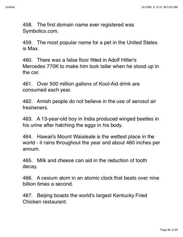 Most Interesting Facts >> 500 Interesting Facts Most Interesting Facts >> 500 Interesting Facts